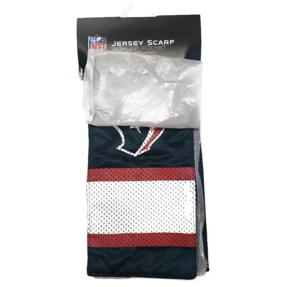 NFL Houston Texans Fleece-Lined Jersey Scarf With Hidden Zip Pocket